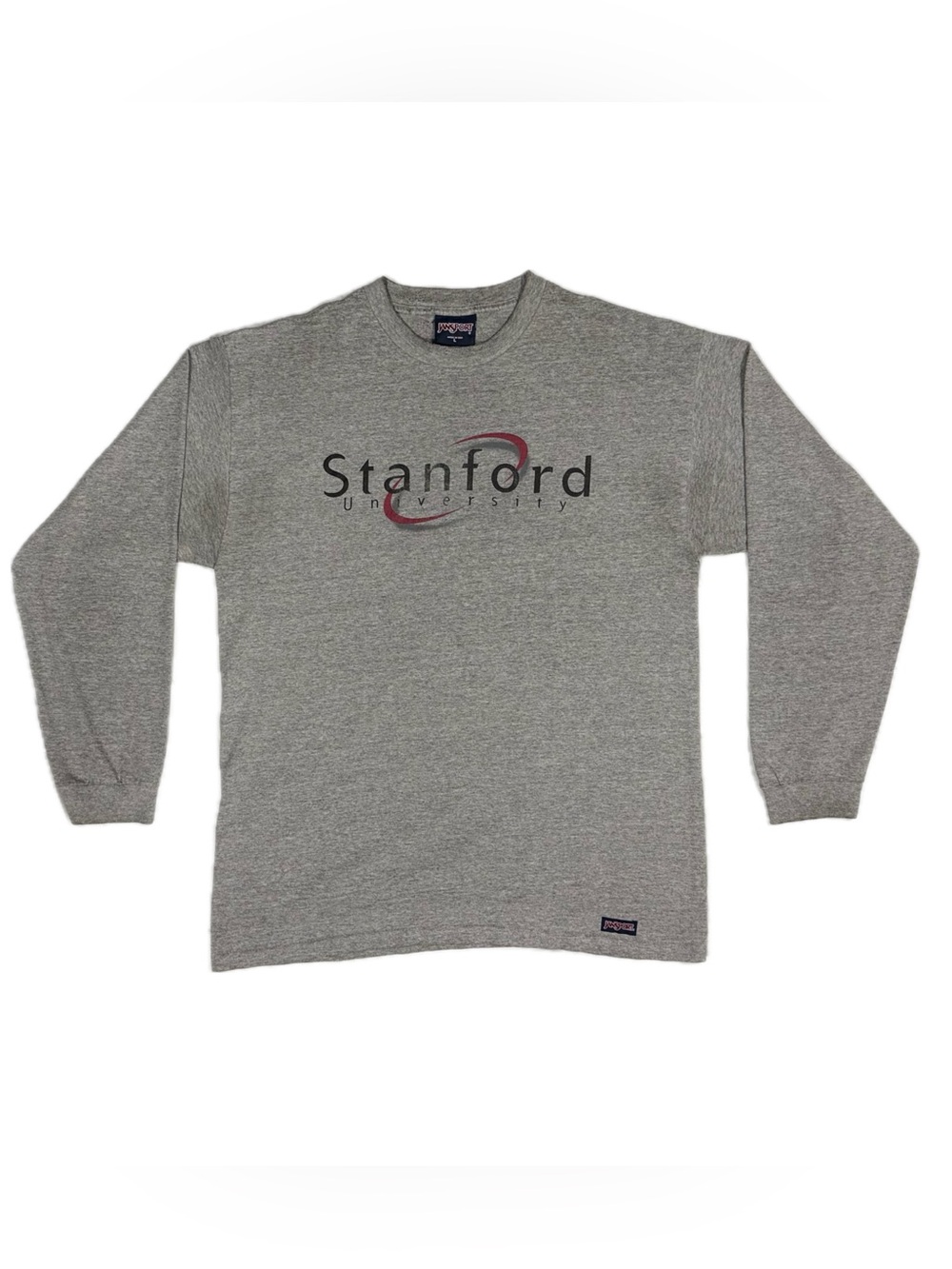 Vtg 90s Jansport Stanford University USA Made‎ Grey Longsleeve T Shirt Men Large